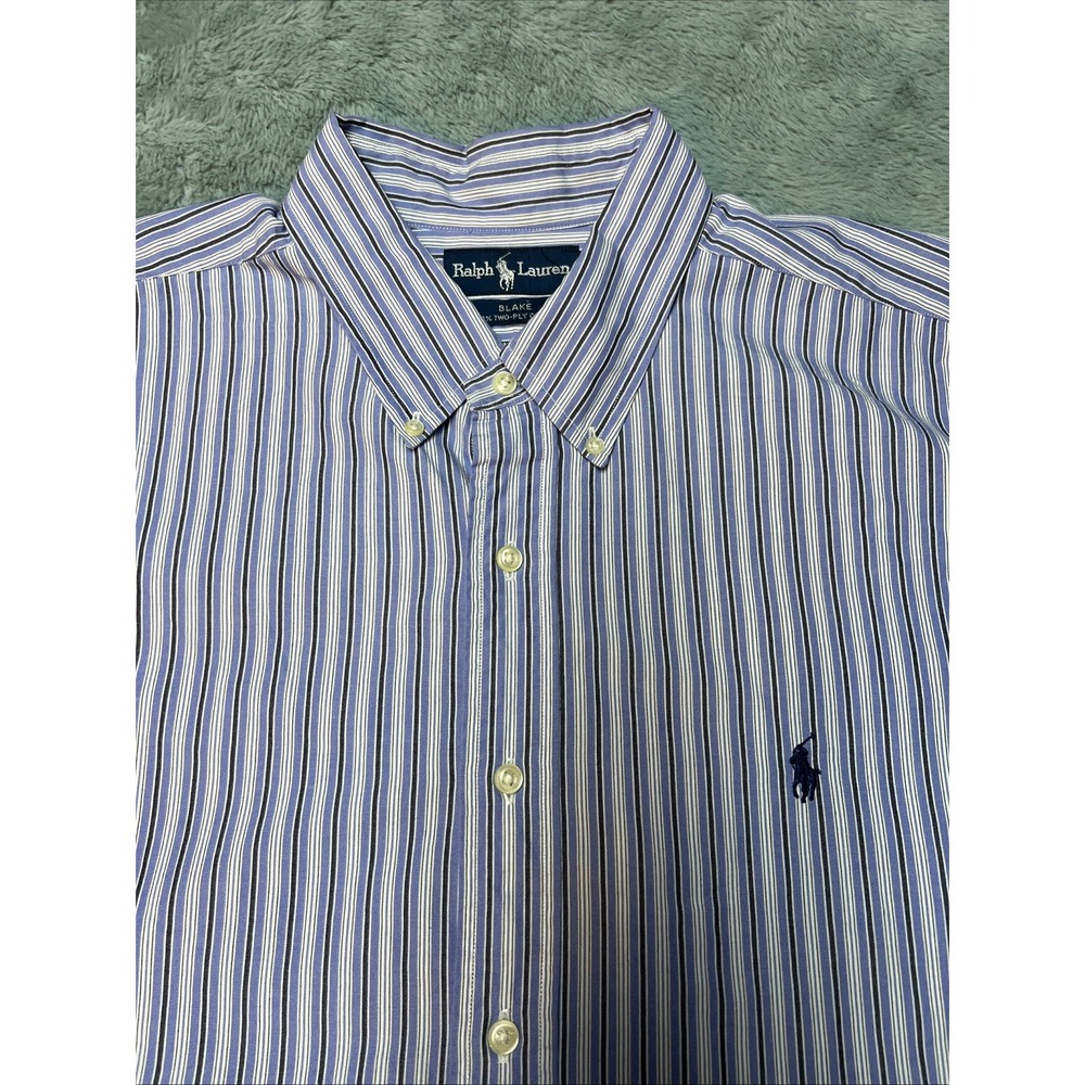 Vintage Ralph Lauren Blake Shirt Men's XXL Hong Kong 80's Single‎ Stitch Striped
